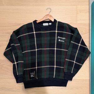 Oak Brook / Carnegie Mellon Upcycled Izod Men's Plaid Crewneck Sweater